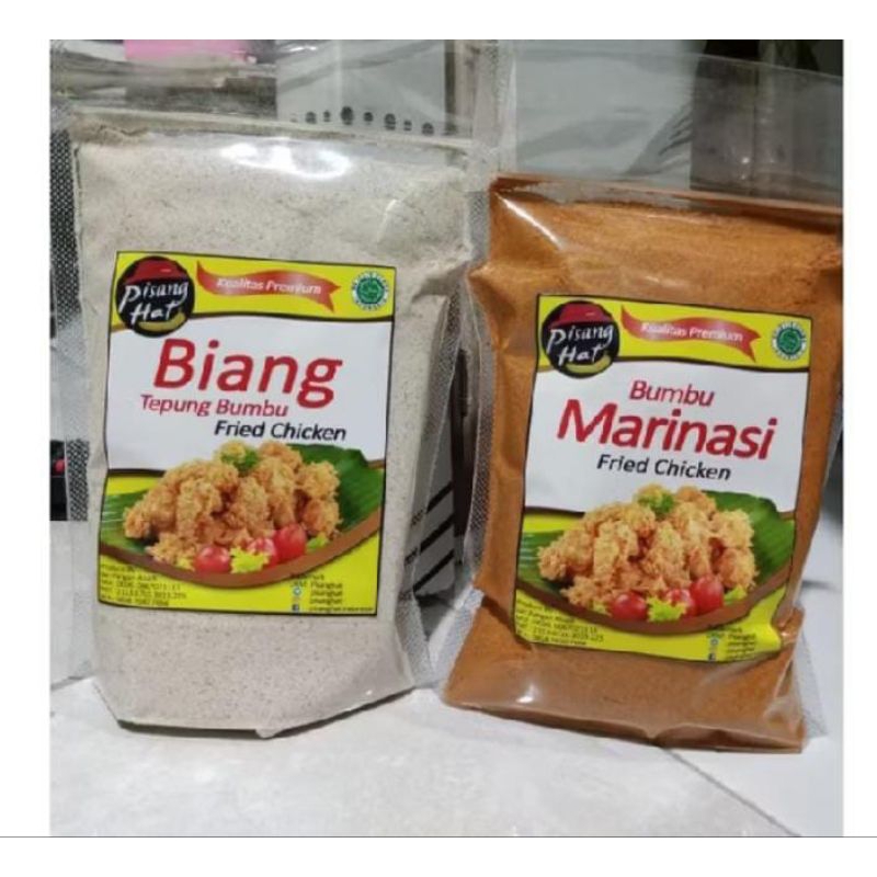 

paket biang tepung 250gr dan bumbu marinasi 250 gr ayam goreng fried chicken