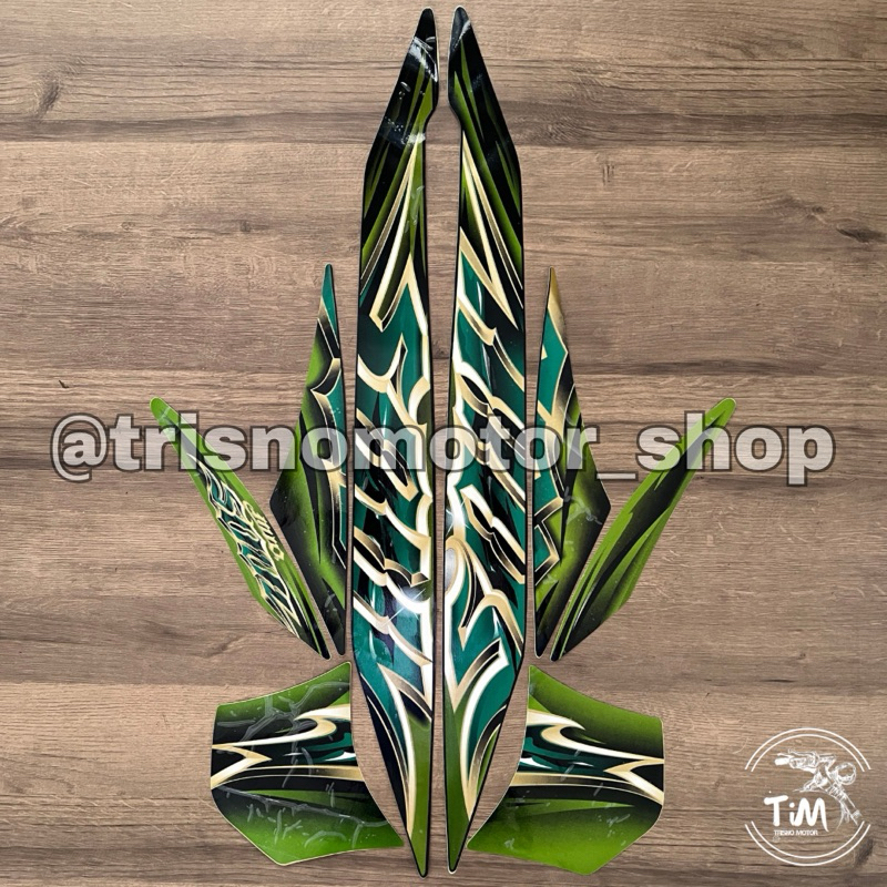 STIKER STRIPING MIO SOUL 2010 HITAM HIJAU STANDAR TRISNOMOTORSHOP
