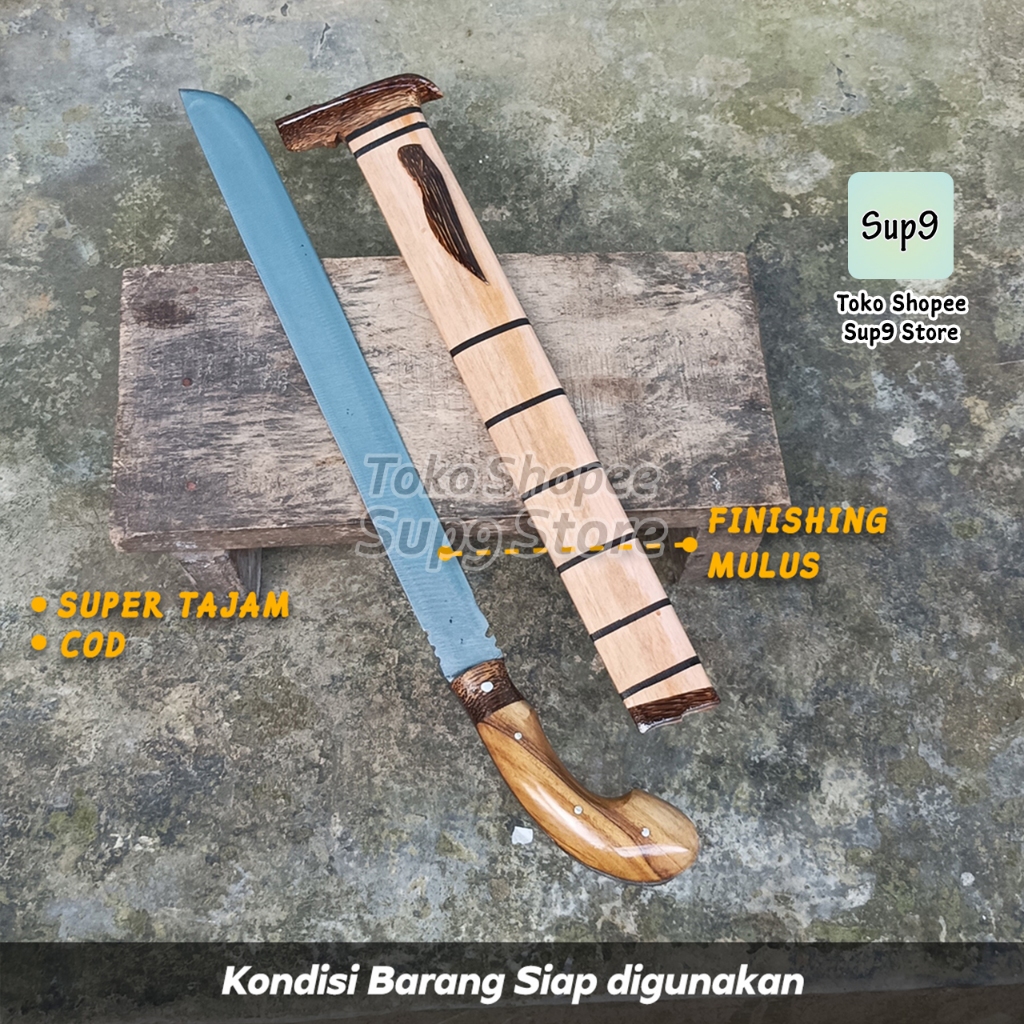 Golok Jati Panjang Pamoroan Golok Asli Baja Per Fulltank