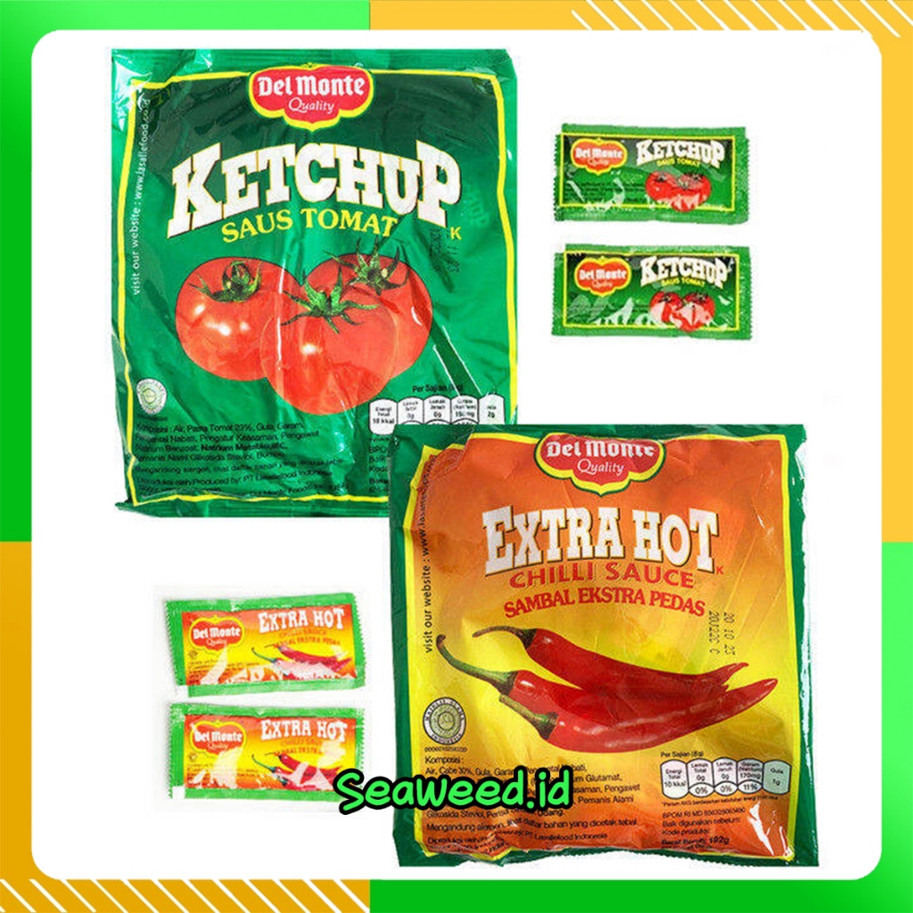 

DELMONTE SACHET Saus Extra Hot Saus Tomat Halal - 1 PACK | 24 Pcs