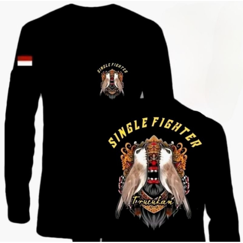 KAOS SINGLE FIGHTER LENGAN PANJANG TRUCUKAN- Baju Komunitas Burung Keren & Bahan  Adem