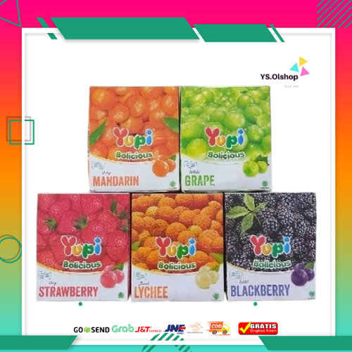 

1 Box x 24 Pcs Yupi Bolicious Varian Strawberry, Mandari Orange, White Grape, Lychee & Blackberry