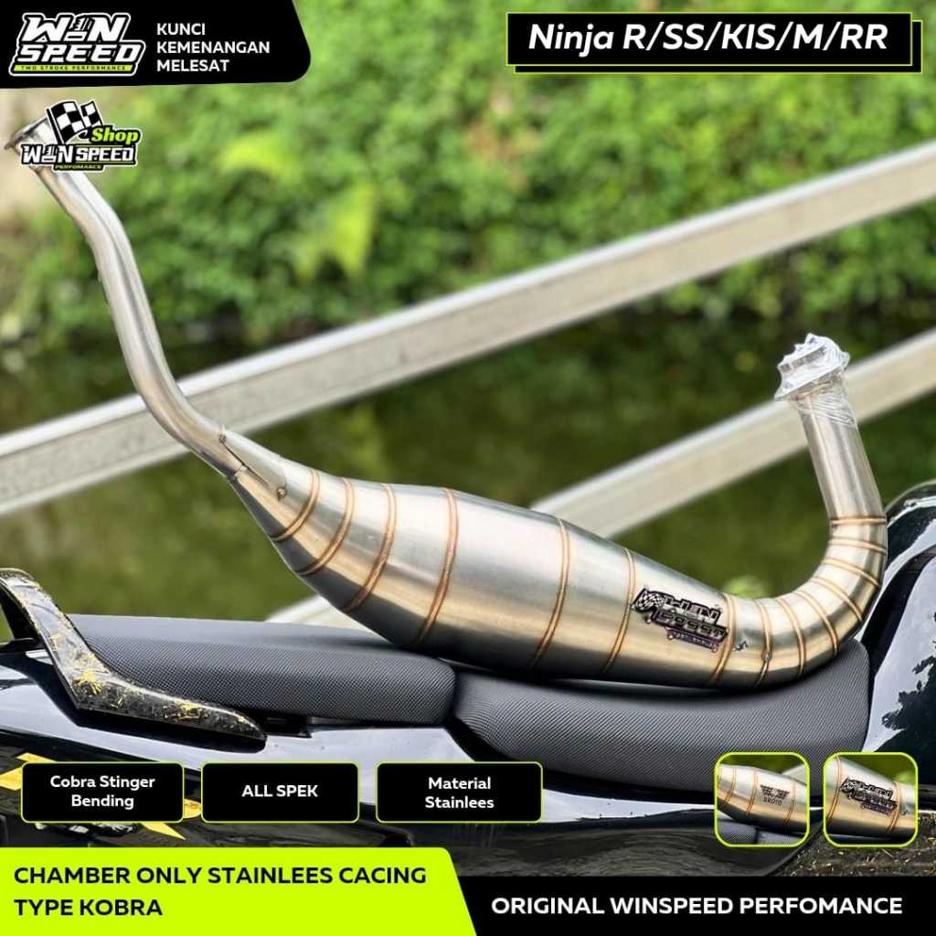 Chamber/Perut Knalpot Ninja 2 Tak R RR SS KIS ZX150 Stainlees Cacing COBRA Spek Standar/Porting WIN 