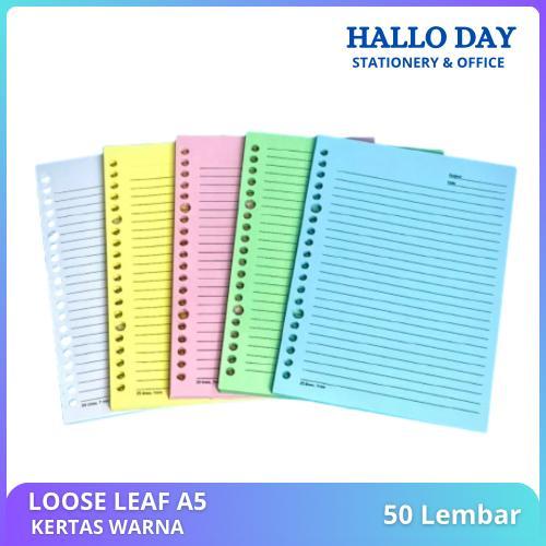 

HD Loose Leaf Ukuran A5 Isi 50-Lembar Kertas Warna / Kertas Binder / Isi Binder A5