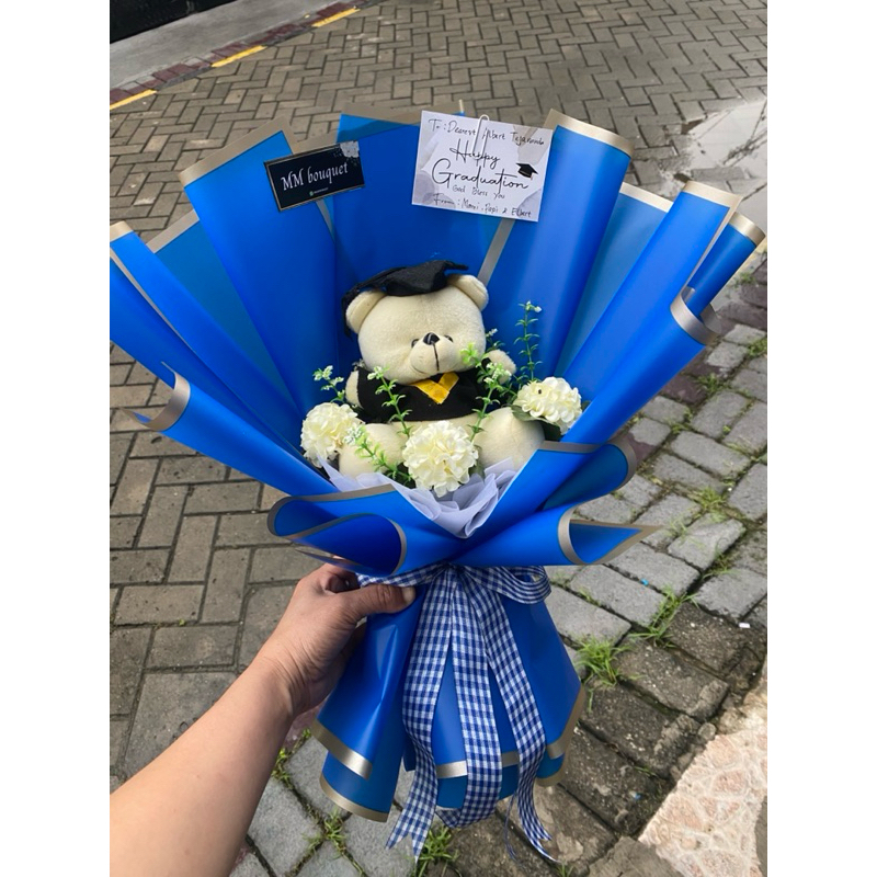 Buket Boneka Wisuda Cowok-Buket Graduation-Buket wisuda murah Cowok
