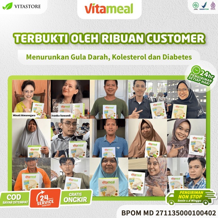 

Ay00! Vitameal Paket Sembuh 2 Box - Sereal Multigrain Pengganti Nasi Bantu Cegah Diabetes Turunkan
