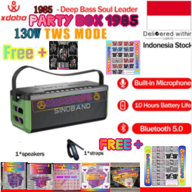 XDOBO PARTY BOX 1985 130W RGB LIGHT DEEP BASS SOUL LEADER SPEAKER BLUETOOTH 5.3 PORTABLE