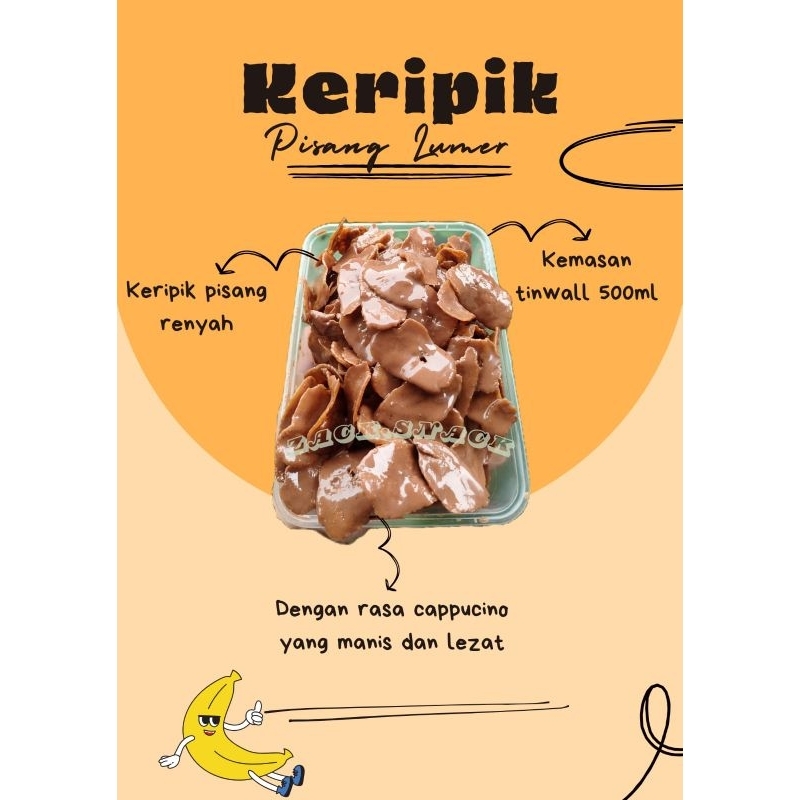 

keripik pisang coklat lumer cappucino kemasan thinwall 500ml