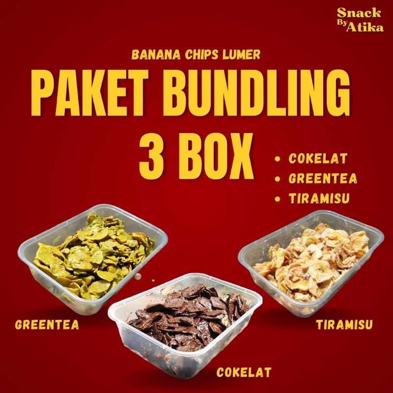 

3 Box - Paket Bundling Keripik Pisang Lumer [SNACKBY.ATIKA]