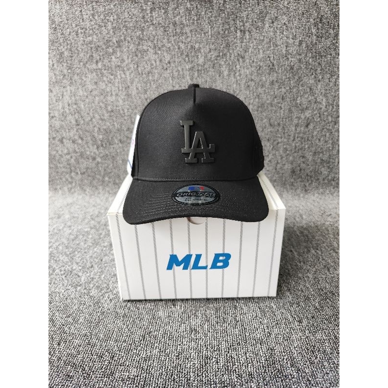 Topi Baseball Premium Full Black Logo LA Besi