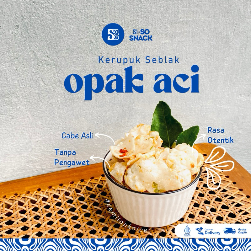 

SO SNACK Kerupuk Seblak Opak Aci Khas Ciamis – Standing Pouch - Cemilan Viral – Makanan Ringan