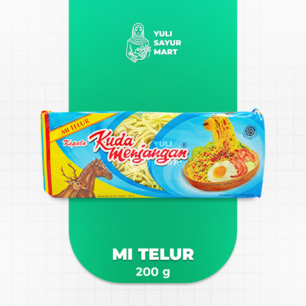 

Kepala Kuda Menjangan Mi Telur Pipih 200g - Yuli Sayur Mart