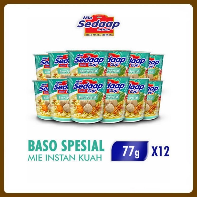 

Mie Sedaap Cup Baso Spesial Instan Kuah 77g x12