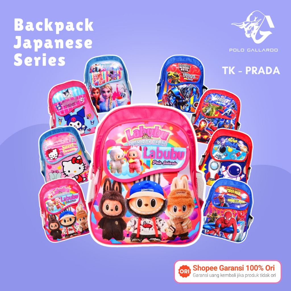 Tas Ransel Sekolah Jepang PAUD TK Anak Laki Perempuan Polo Gallardo BPR 29 Backpack Prada