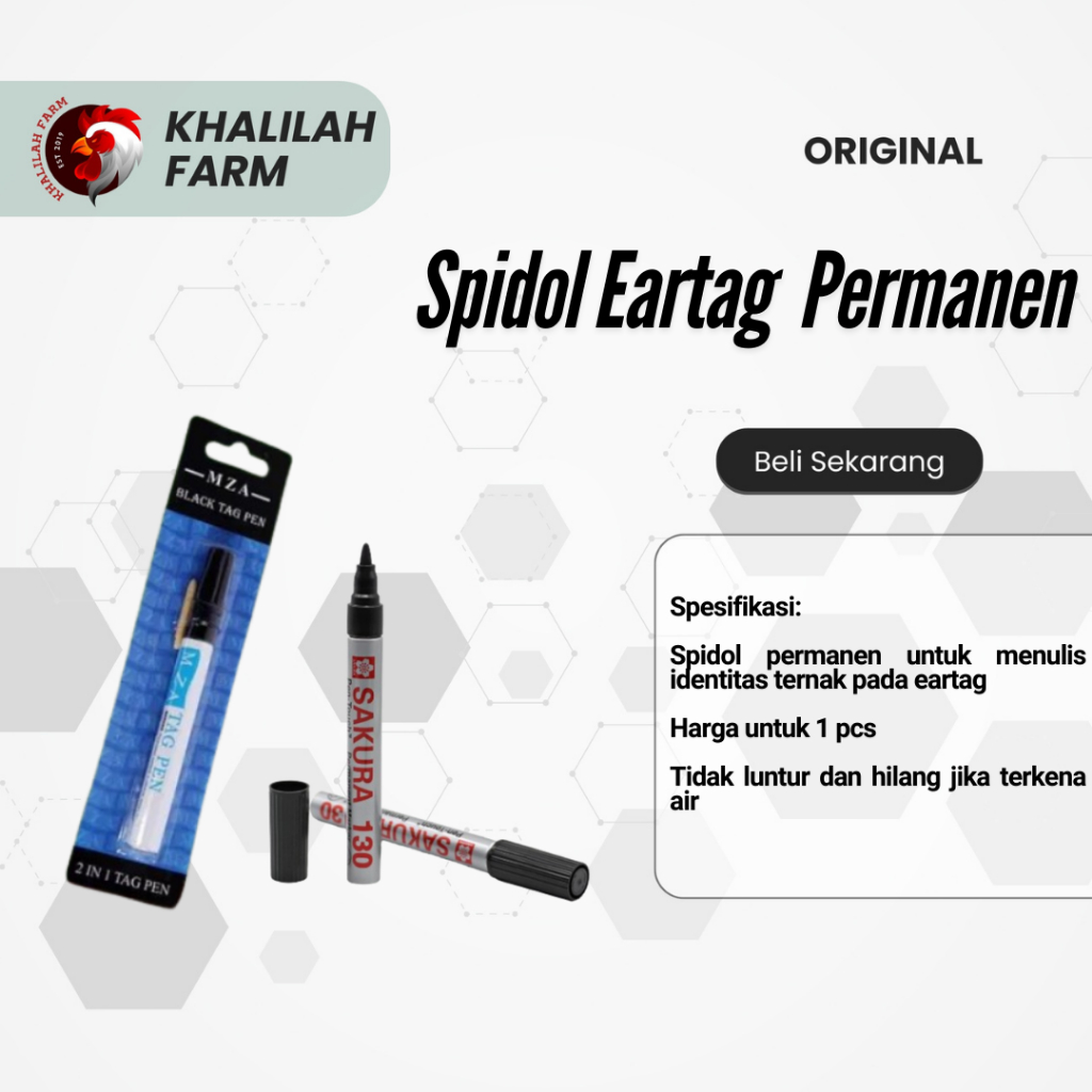 

cod Spidol Eartag Pen Mza Permanent EarTag Marker Tahan Air berkualitas