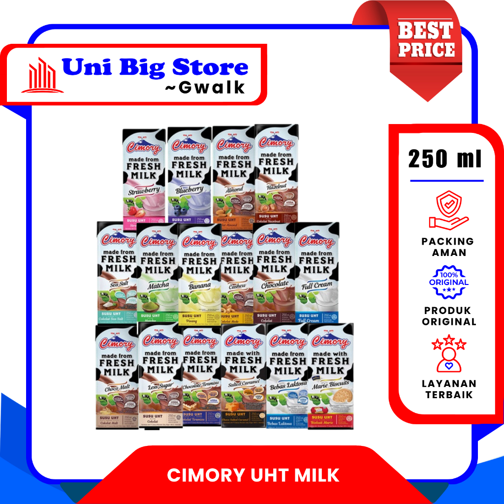 

CIMORY SUSU SEGAR UHT MILK ALL VARIANT - 250 ml