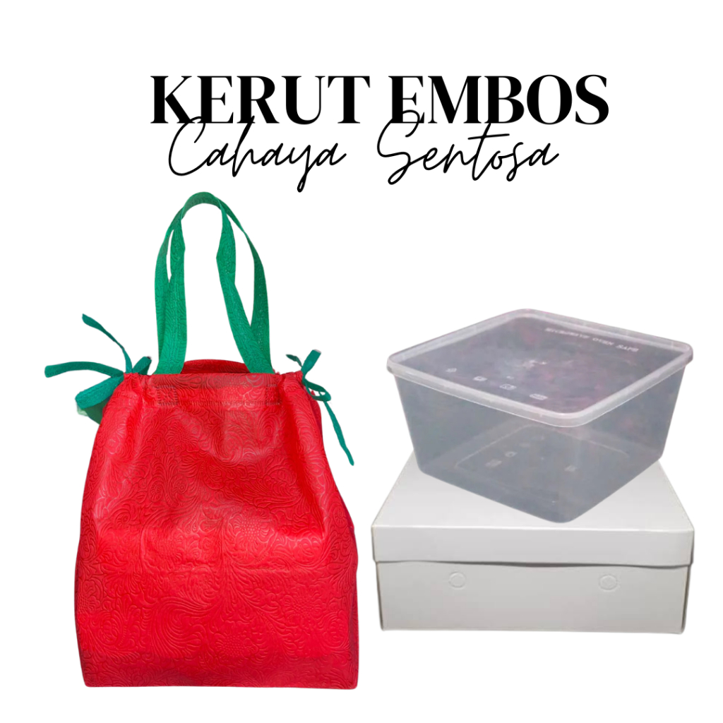 

(12 pcs) Model Terbaru ! Tas Hajatan Dus Nasi 22 x 22 Kerut Embos - Spunbond