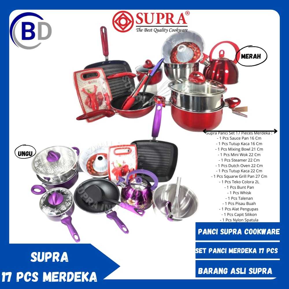 Supra Panci Set 17 Pcs Merdeka Cookware Set Premium