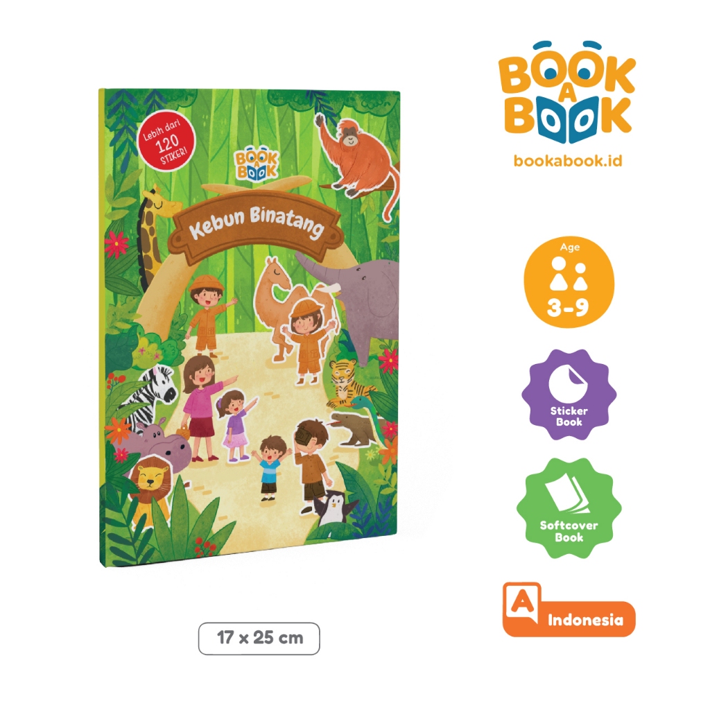 Buku Sticker Cerita Anak Kebun Binatang Bahasa Indonesia Non Custom