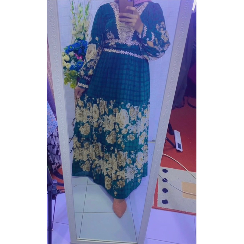 Yaz Fashion | Shakira Dress Motif Bunga | Gaun Wanita