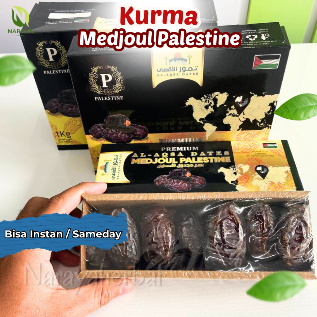 

Kurma Medjoul Premium Palestine Ukuran Jumbo Medjool Kemasan 1kg 500gram 250 gram Medjol Palestin