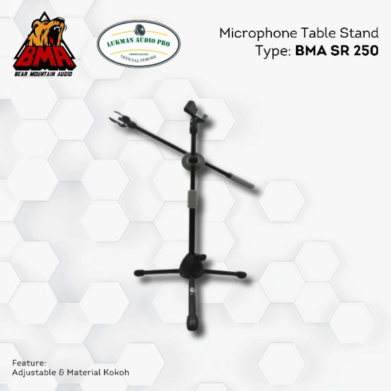 Stand mic/microphone pendek SR 250 BMA Original