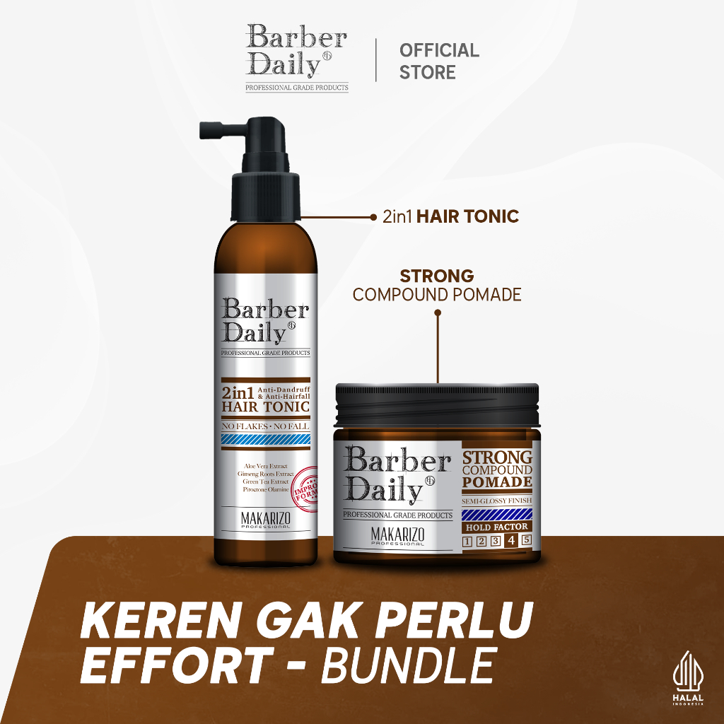 BUNDLE - Barber Daily Pomade Strong Compound 120gr & Hair Tonic 140ml