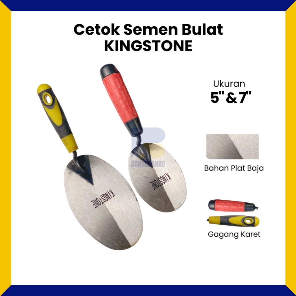 Cetok Sendok Semen Bulat Gagang Karet