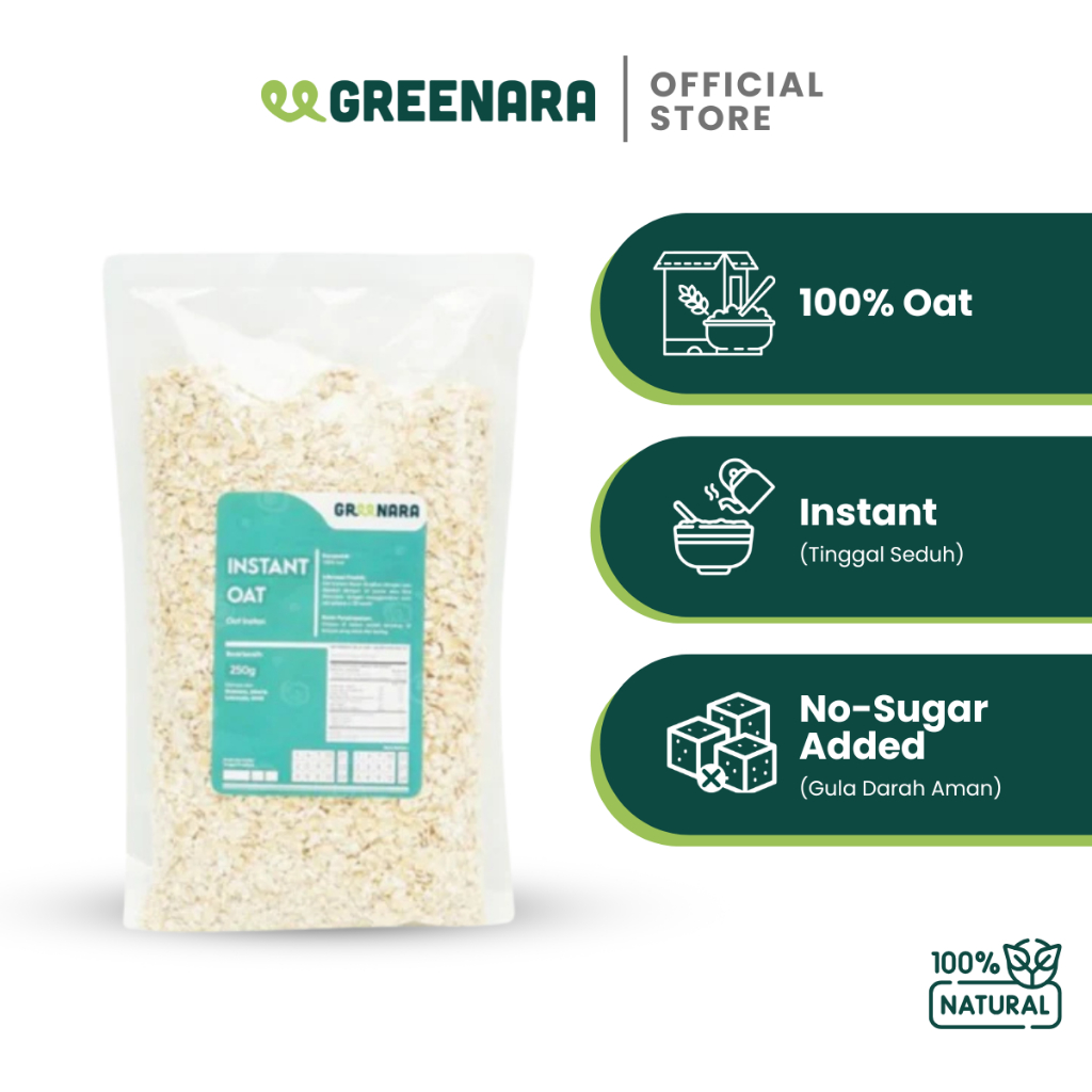 

Greenara Natural Instant Oat 250gr / Oatmeal Instant