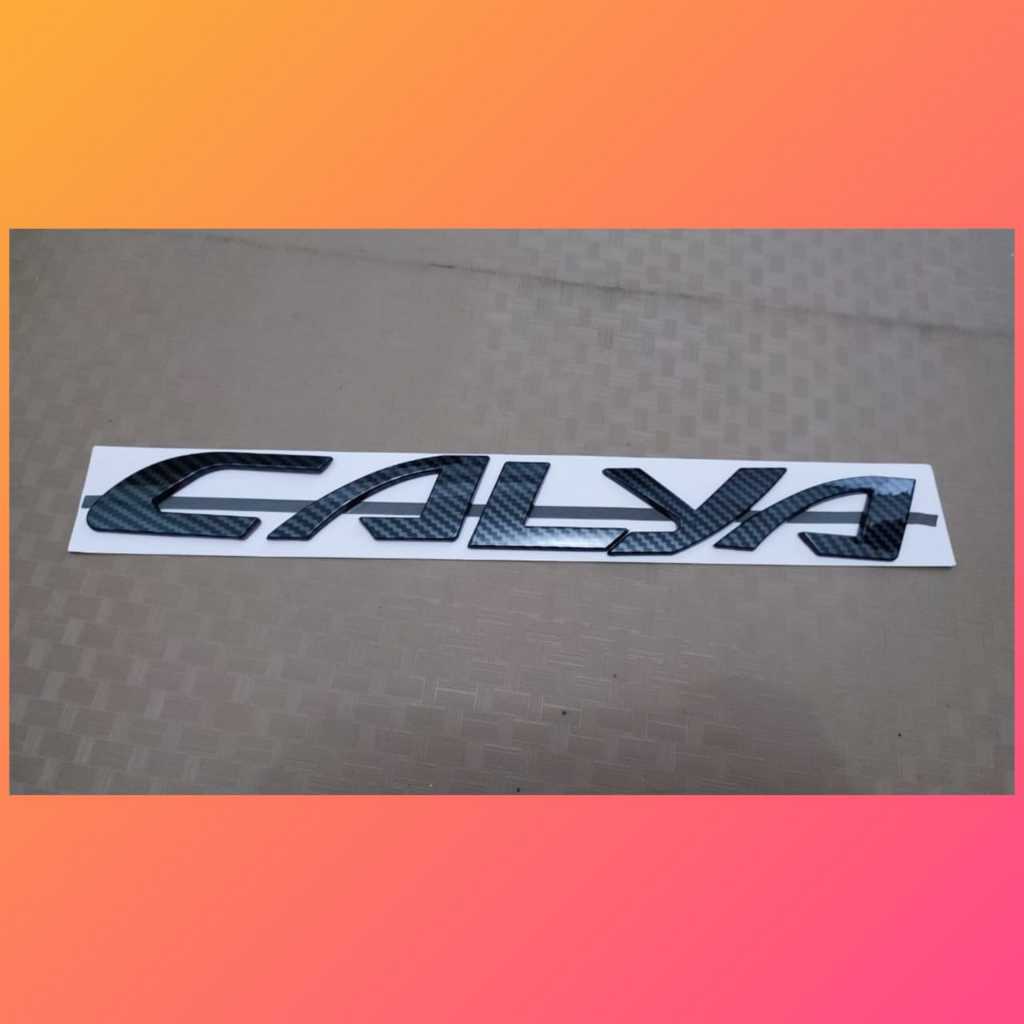 emblem kap mesin tulisan calya carbon