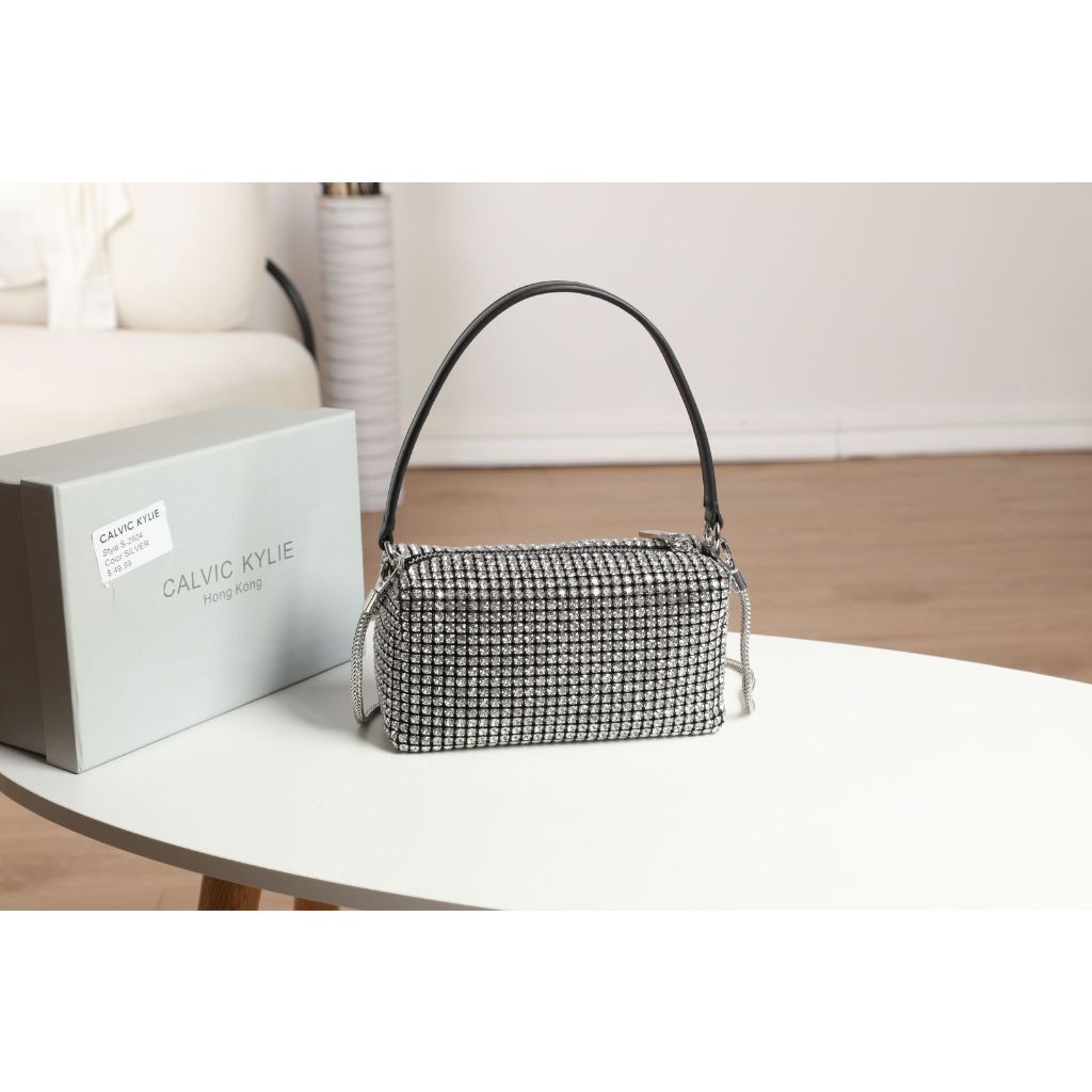 CALVICKYLIE - Tas Selempang Silver/Tas Wanita/Slingbag Women/Women Bag/Tas Selempang Kekinian Simple