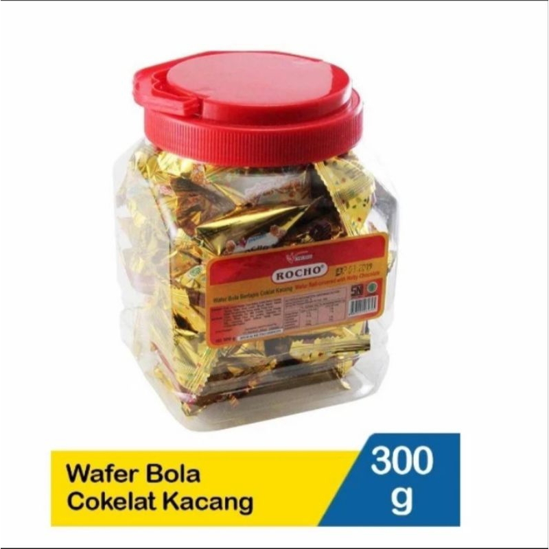 

Rocho Wafer Bola Chocolate Kacang 300g Original