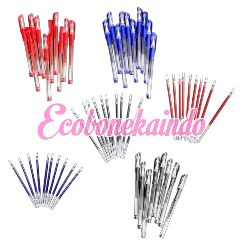 

Pena Gel 0.5mm Standard Pulpen Mimi Tinta Cair Pen Hitam Merah Biru Bolpoin Alat Tulis Sekolah Kantor ecobonekaindo