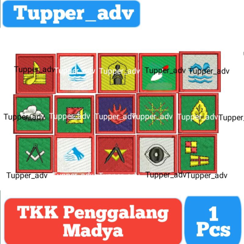 Tkk Penggalang Madya (KOTAK MERAH) Lengkap Wajib & Non Wajib Bordir / Bed Tkk Pramuka Penggalang Mad