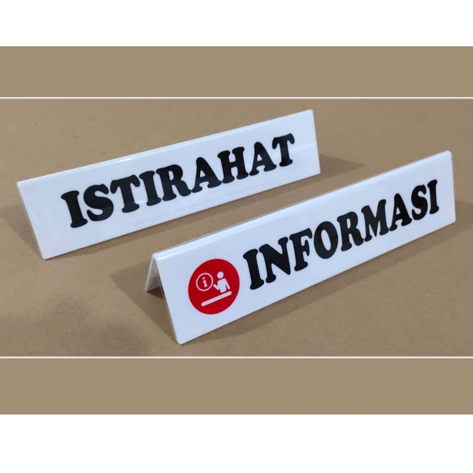 

Label Meja ▲ 6x26cm - Informasi_Istirahat (bolak balik) (Putih_Hitam)