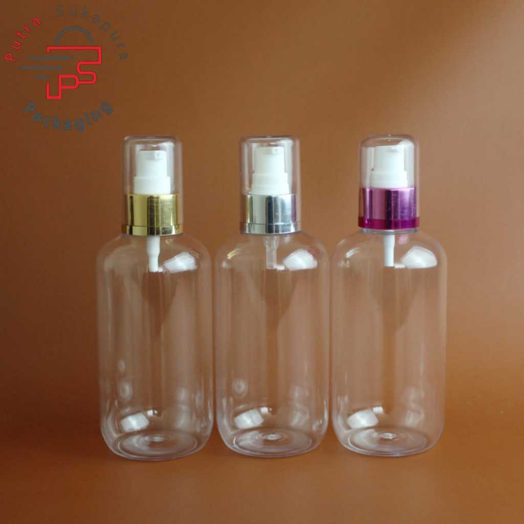 Botol treatment pump 250ml sbr natural / botol pump treatment pump 250ml bening treatment pump alumu