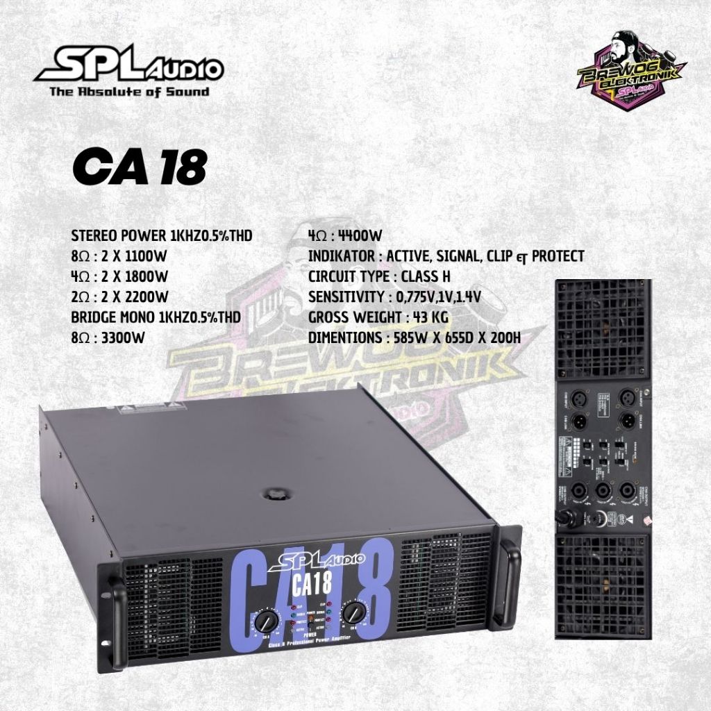 ORIGINAL PRODUK BREWOG SPL AUDIO POWER CA 18
