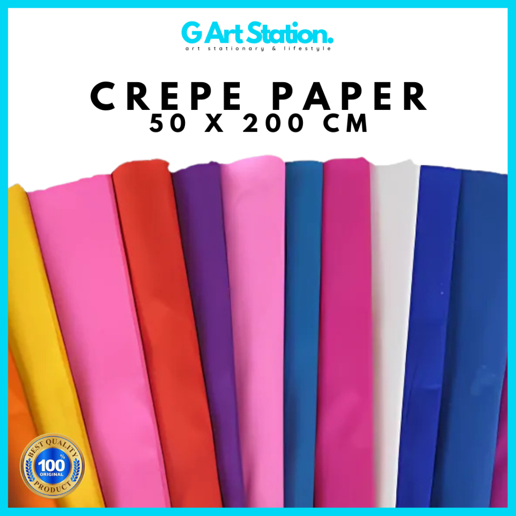 

Crepe Paper 50x200cm - Gold / Silver / Pearl / Fluorescent