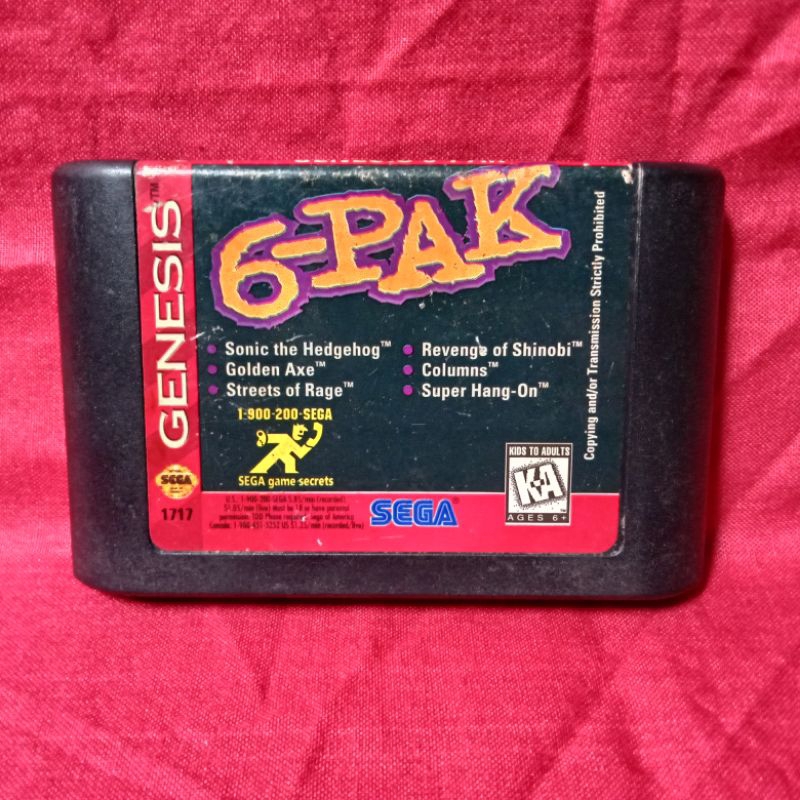 Kaset Sega Genesis Original : Genesis 6-PAK