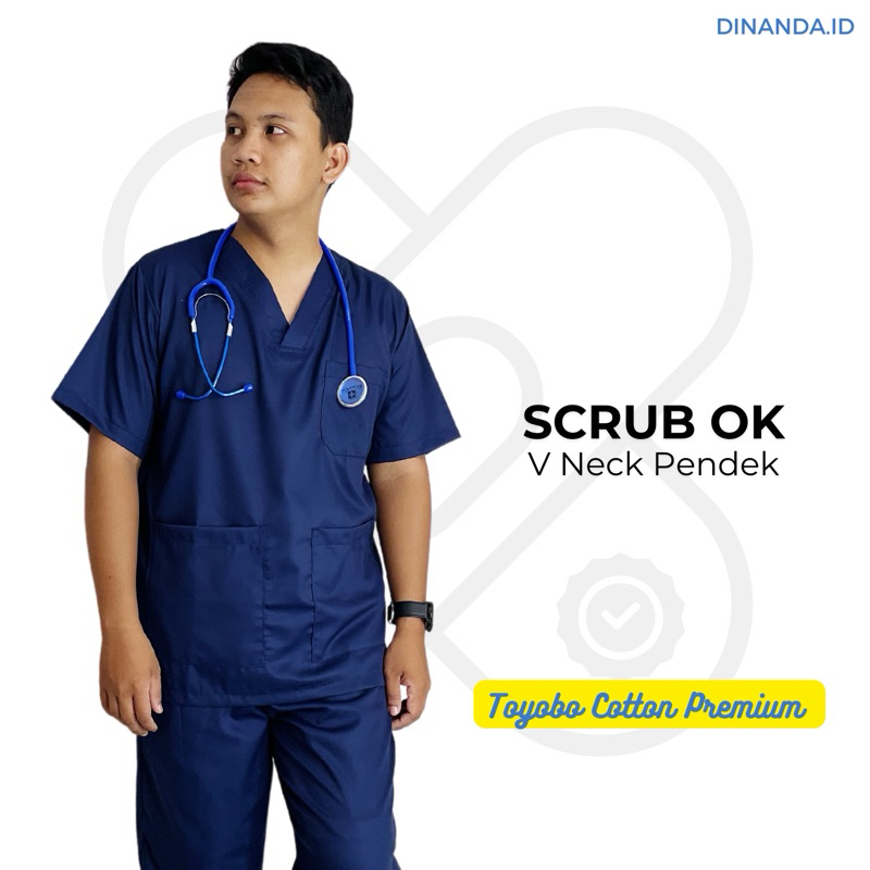 •𝑫𝒊𝒏𝒂𝒏𝒅𝒂• 𝗣𝗔𝗥𝗧 𝗜 Baju OK OKA Set Lengan Pendek 𝗨𝗡𝗜𝗦𝗘𝗫/ Baju jaga Toyobo/ Scrub Dokter/ Scrub Medis S