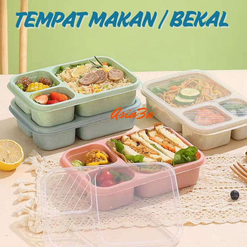 Kotak Makan Bekal Anak Tempat Makan Kotak 3 Sekat Lunch Box Kotak Catering Box Serbaguna