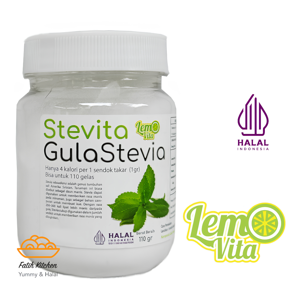 

Stevita Gula Stevia dari Lemovita 110 gr Bubuk Pengganti Gula BPOM Halal