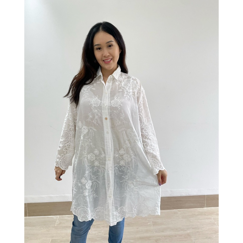 Nineties Studio - Tunik bordir / Dress bordir / Dress katun / Tunik katun / tunik putih / dress puti