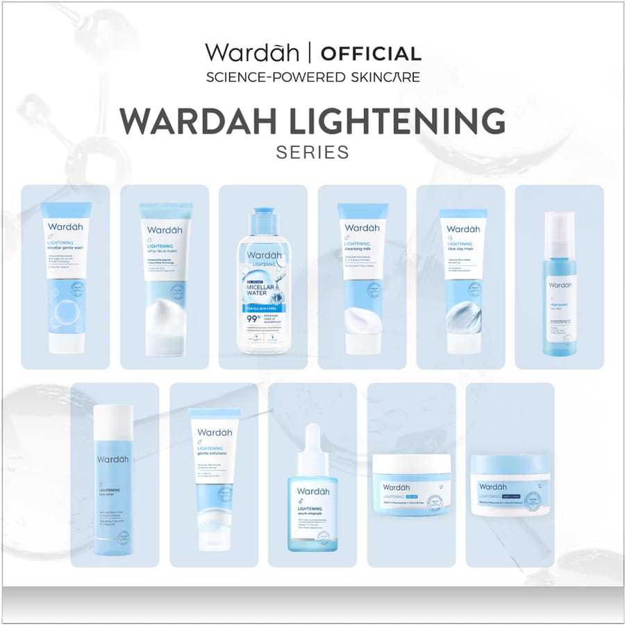 Wardah Lightening Skincare All Series Lengkap |Face Wash| Serum|Day & Night Cream| Micellar Water