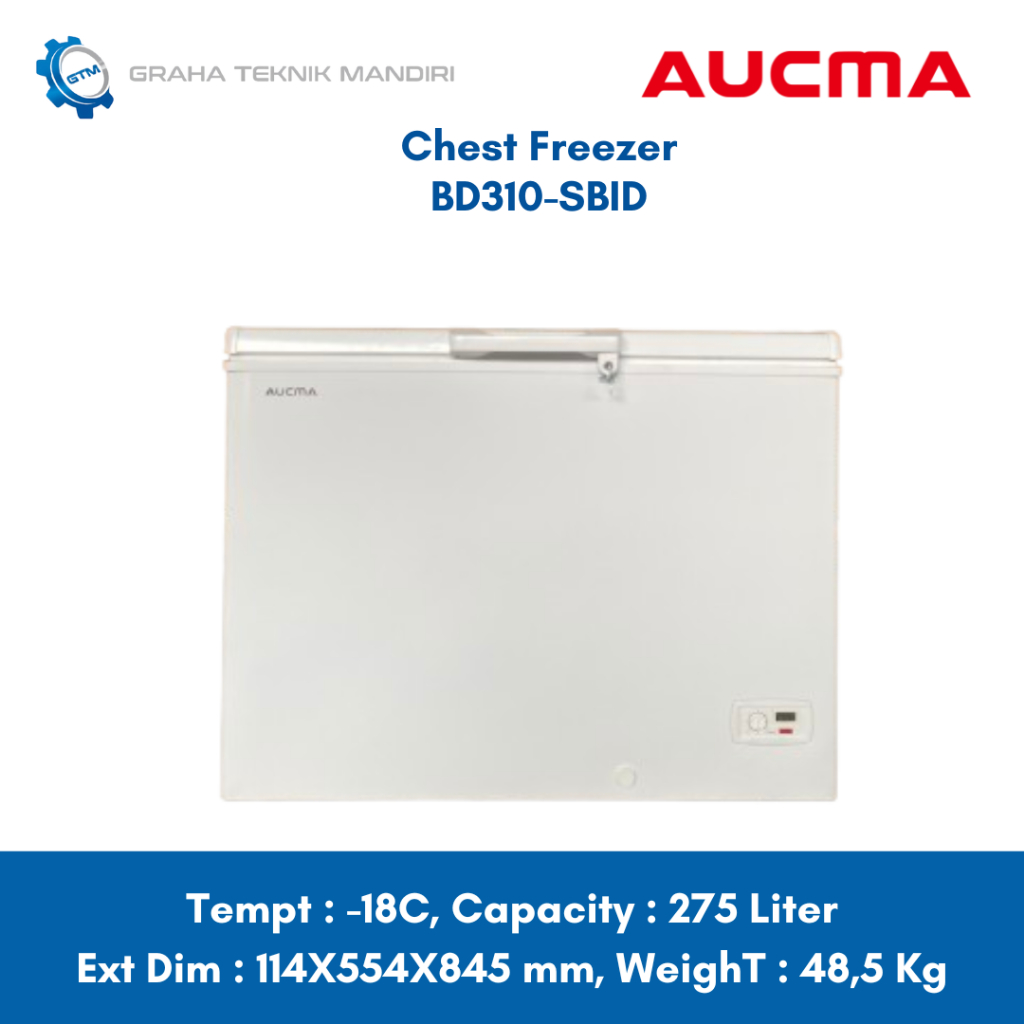 Aucma Chest Freezer 275 Liter BD310-SBID