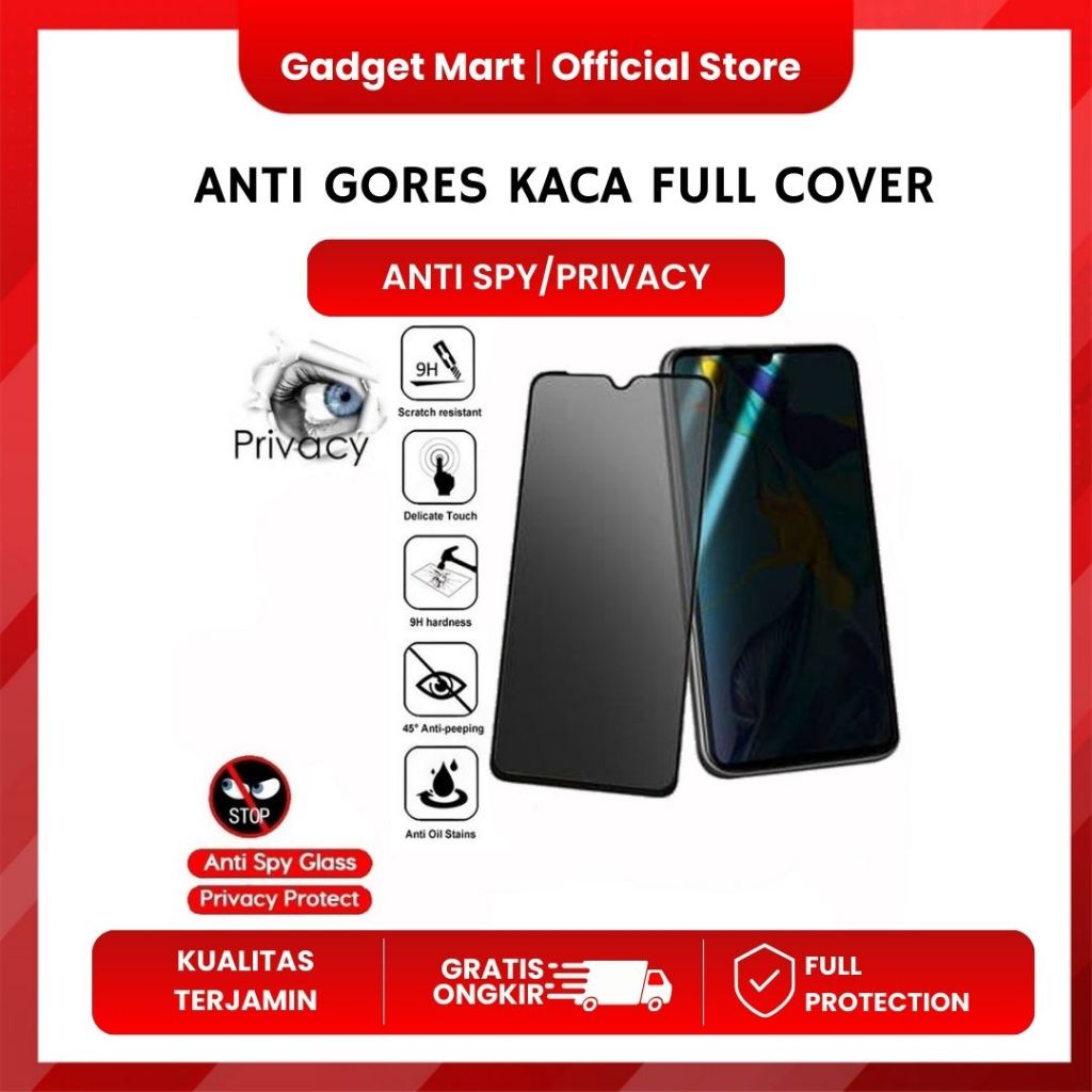 Tempered Glass/Anti Gores Privacy Full Cover Iphone 13/13 Pro/14/15/15+/15 Pro/15 Pro Max TITAN