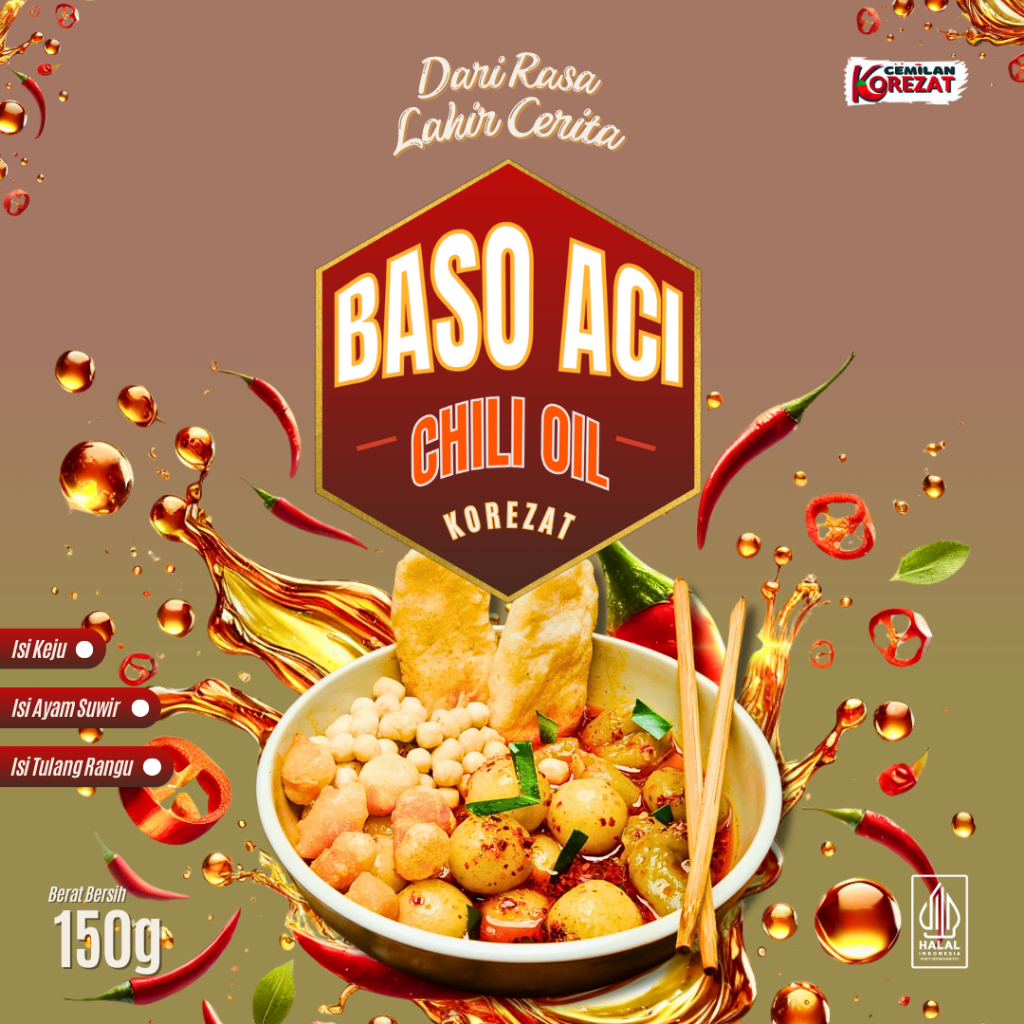 

[Best Seller] Baso Aci Chili Oil Korezat [Halal Siap Saji] - Pedas & Gurih