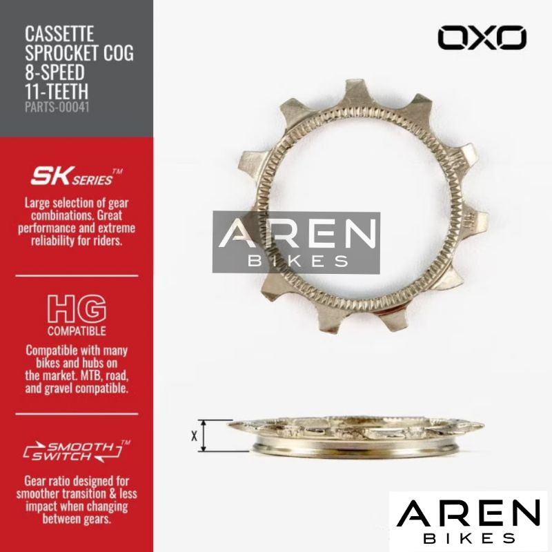 COG 11T 11 T OXO SPROCKET SPROKET FREEWHEEL SLUP CASSETTE 7 8 SPEED CHROME