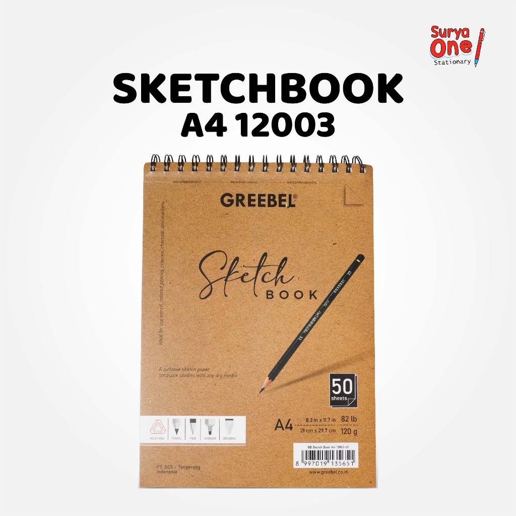 

Sketchbook Greebel A4 12003 50 Lembar / Buku Gambar A4 / Sketch Book / Buku Sketsa / Buku Menggambar / Painting Book Suryaone