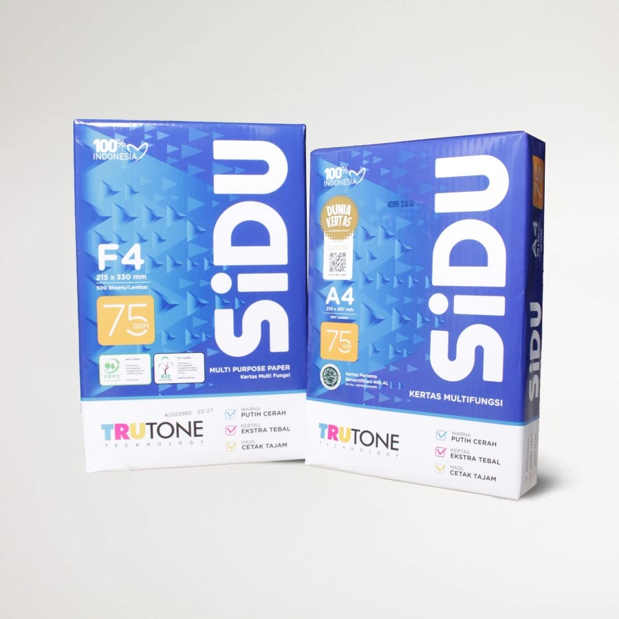 

Kertas HVS F4 75 gram SIDU Sinar Dunia 1 DUS ISI 5 RIM